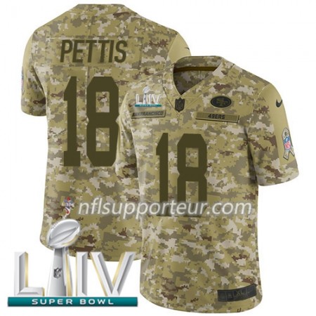 Maillot Homme San Francisco 49ers Dante Pettis 18 Nike 2018 Salute To Service 2020 Super Bowl LIV